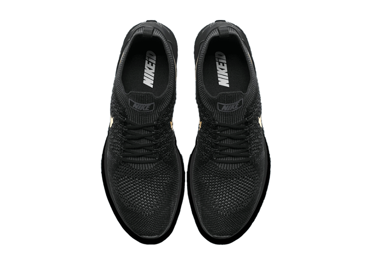 נעלי נייק-Nike Air Zoom Mariah Flyknit Racer Black Golden – תמונה 3