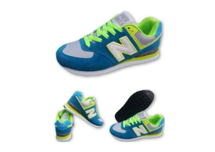 נעלי ניו באלאנס-New Balance 574 BLUE LIGHT-GREEN – תמונה 3