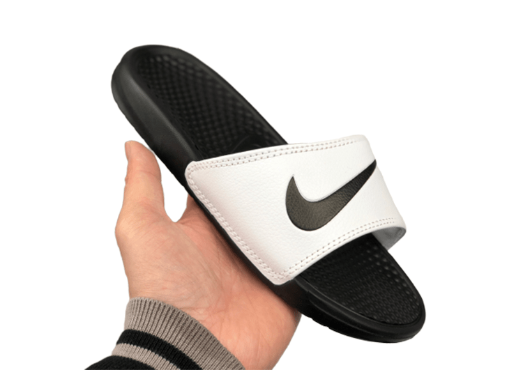 נעלי נייק NIKE SLIPPERS-BLACK WHITE LOGO-BLACK