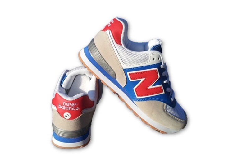 נעלי ניו באלאנס-New Balance 574 BLUE RED GRAY – תמונה 4