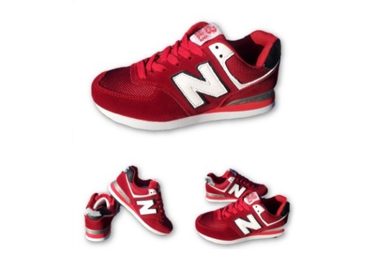 נעלי ניו באלאנס-New Balance 574 DARK-RED GRAY BLACK – תמונה 4