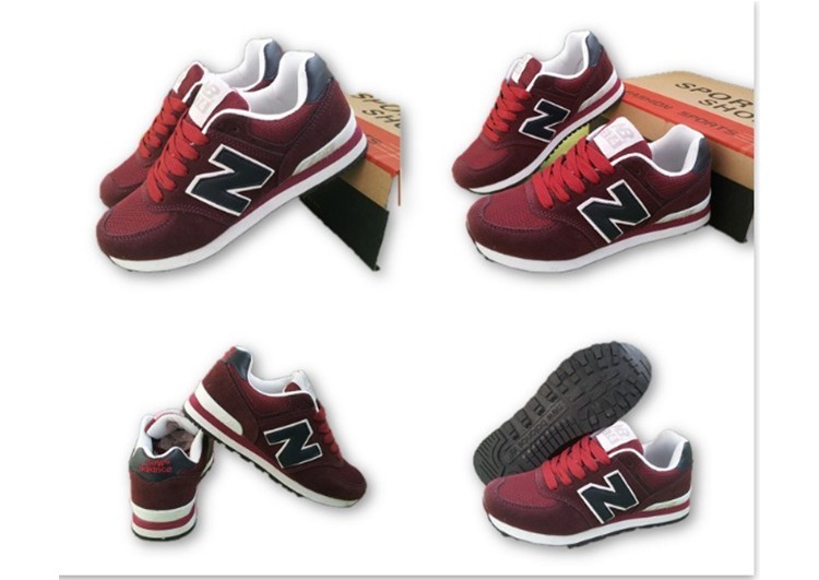 נעלי ניו באלאנס-New Balance 574 DIM-RED WHITE – תמונה 7