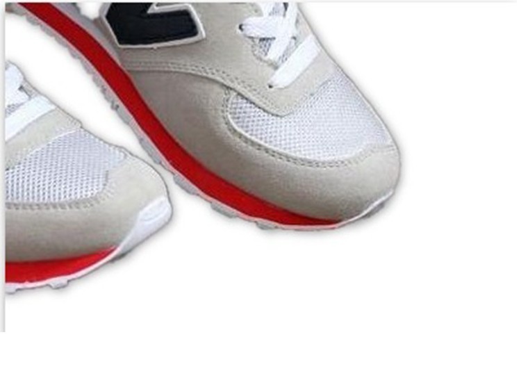 נעלי ניו באלאנס-New Balance 574 GRAY WHITE RED – תמונה 3