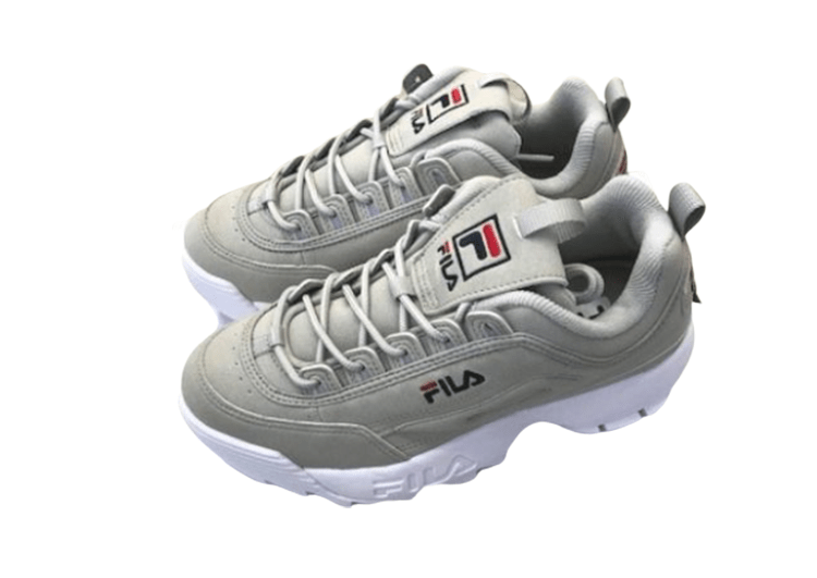 נעלי פילה-Fila Disruptor 2 Premium Athletic Shoes-GREY WHITE – תמונה 3