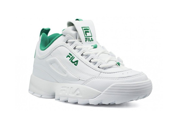 נעלי פילה-Fila Disruptor 2 Premium Athletic Shoes-WHITE GREEN – תמונה 2