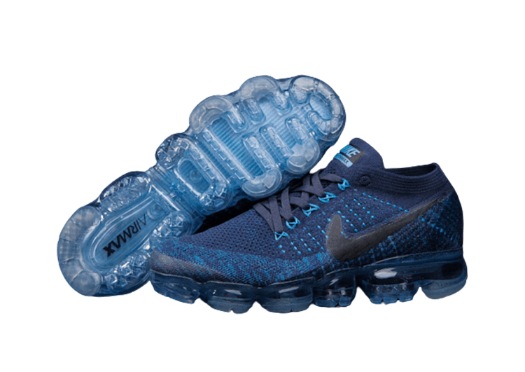 נעלי נייק-Nike Air Vapor Max Flyknit 2.0W BLUE - BLACK LOGO – תמונה 5