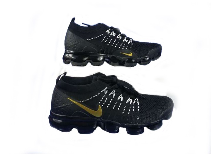 נעלי נייק-Nike Air Vapor Max Flyknit 2.0W BLACK-GOLDEN LOGO – תמונה 5