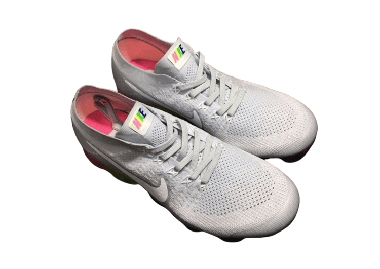 נעלי נייק-Nike Air Vapor Max Flyknit 2.0W LIGHT GRAY-WHITE LOGO – תמונה 3