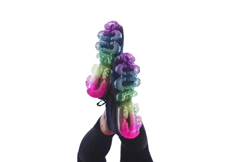 נעלי נייק-Nike Air Vapor Max Flyknit 2.0W NAVY BLUE - BLACK LOGO – תמונה 3