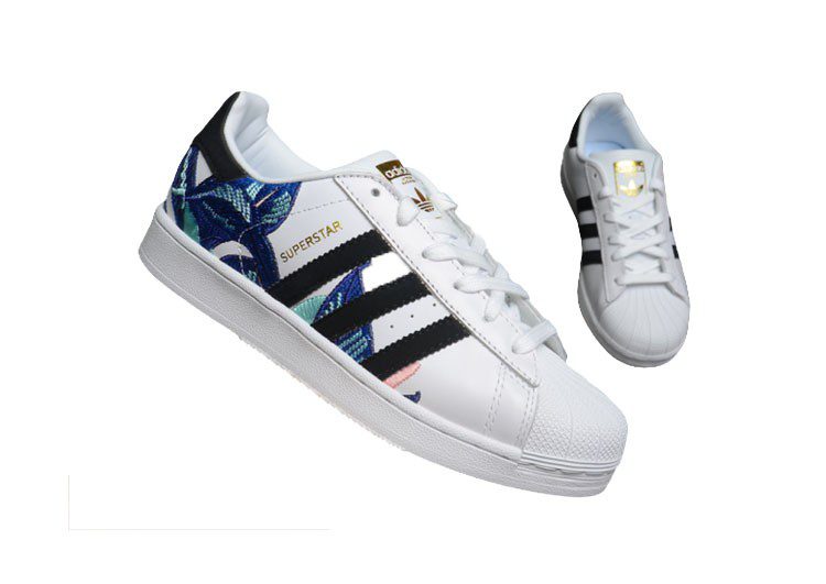 נעלי אדידס-ADIDAS Stan Smith-White-Black-Blue – תמונה 3