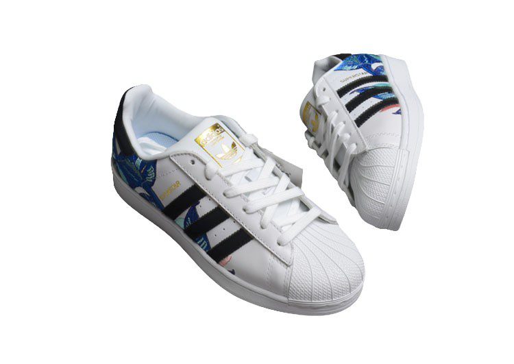 נעלי אדידס-ADIDAS Stan Smith-White-Black-Blue – תמונה 4