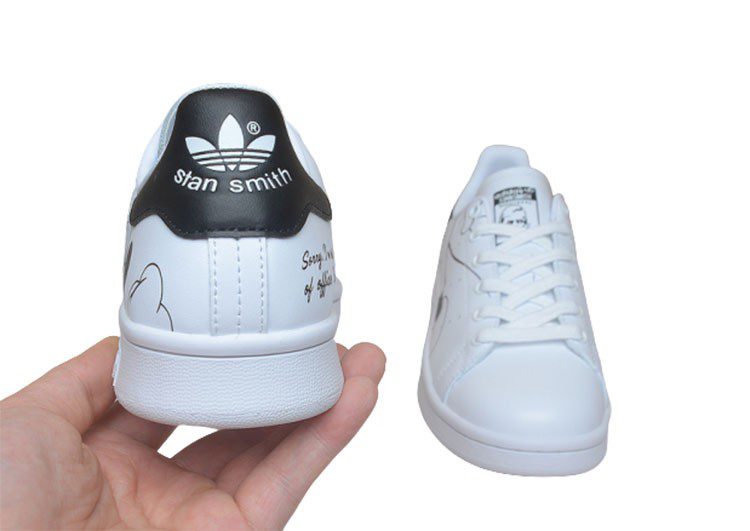 נעלי אדידס-ADIDAS Stan Smith - White Black Doll – תמונה 5