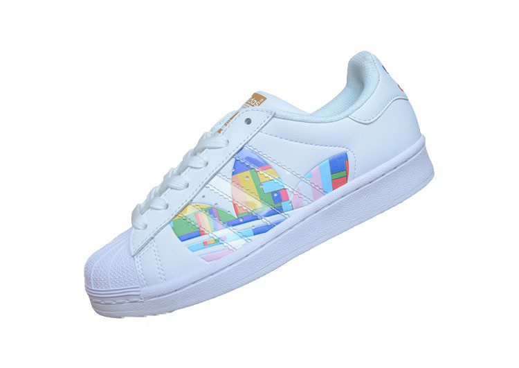 נעלי אדידס-ADIDAS Stan Smith- White-Multi Logo – תמונה 3