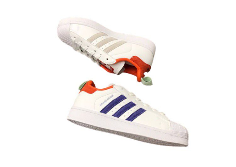 נעלי אדידס-ADIDAS Stan Smith - White - Nave-Blue - Red – תמונה 2