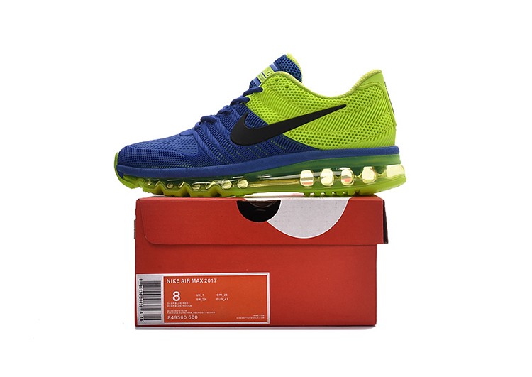 נעלי נייק-Nike Air Max 2017- CELERY-REGAL BLUE – תמונה 3