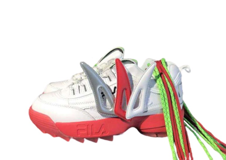 נעלי פילה-Fila Disruptor 2 Premium Athletic Shoes-WHITE-MAHOGANY – תמונה 3