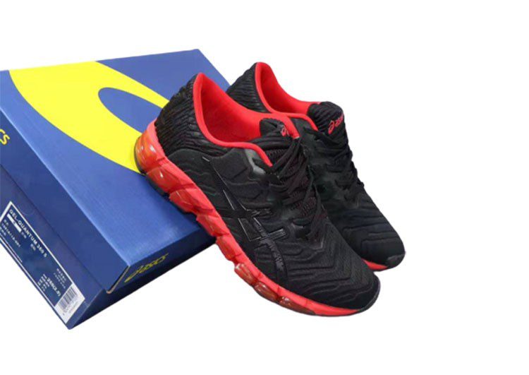 נעלי אסיקס-ASICS - Black & Dark Red – תמונה 8