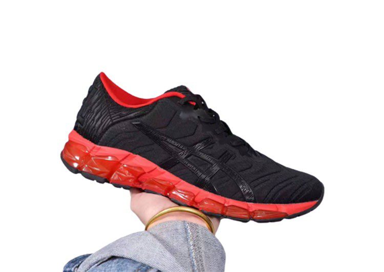 נעלי אסיקס-ASICS - Black & Dark Red – תמונה 9