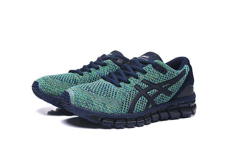 נעלי אסיקס-ASICS - KNIT 2 - Dark Green - Blue – תמונה 2
