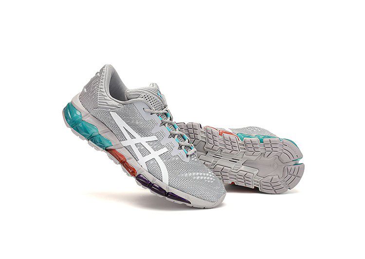 נעלי אסיקס-ASICS - QUANTUM - Acquard Noodles JCQ - Light Gray Blue - Female – תמונה 4