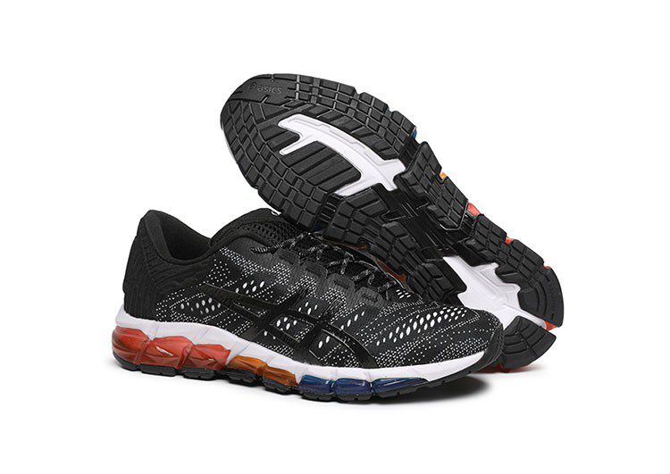 נעלי אסיקס-ASICS - QUANTUM - Jacquard Noodle JCQ - Black & White Blue ORG Red – תמונה 3
