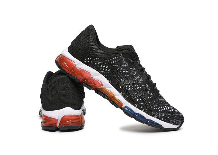 נעלי אסיקס-ASICS - QUANTUM - Jacquard Noodle JCQ - Black & White Blue ORG Red – תמונה 4