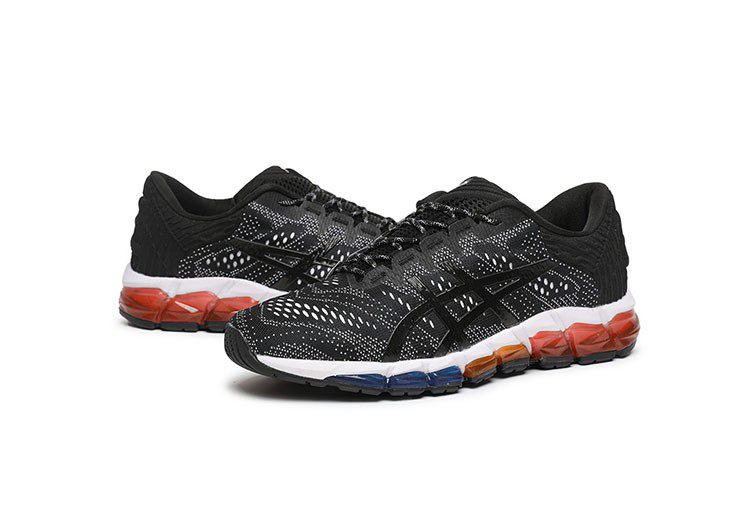 נעלי אסיקס-ASICS - QUANTUM - Jacquard Noodle JCQ - Black & White Blue ORG Red – תמונה 6