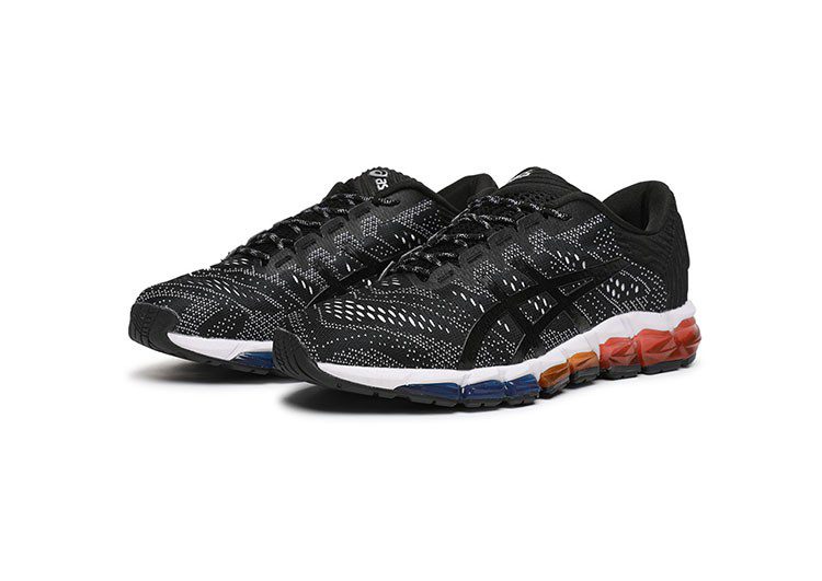 נעלי אסיקס-ASICS - QUANTUM - Jacquard Noodle JCQ - Black & White Blue ORG Red – תמונה 2