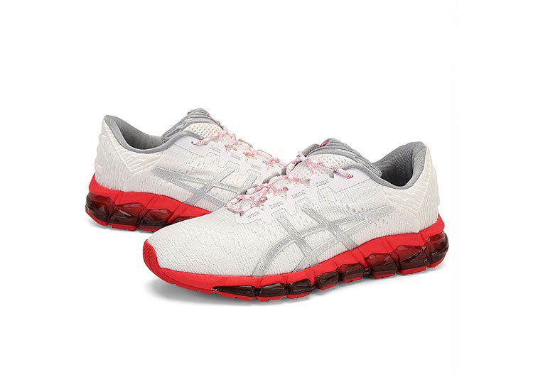 נעלי אסיקס-ASICS - QUANTUM - Jacquard Noodles JCQ - White Gray Red - Female – תמונה 3