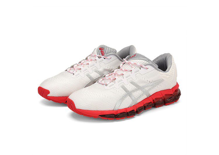 נעלי אסיקס-ASICS - QUANTUM - Jacquard Noodles JCQ - White Gray Red - Female – תמונה 2