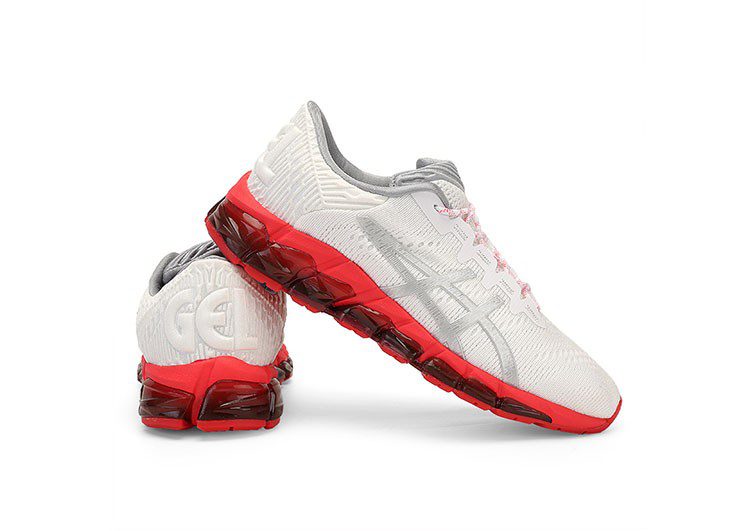 נעלי אסיקס-ASICS - QUANTUM - Jacquard Noodles JCQ - White Gray Red - Female – תמונה 5