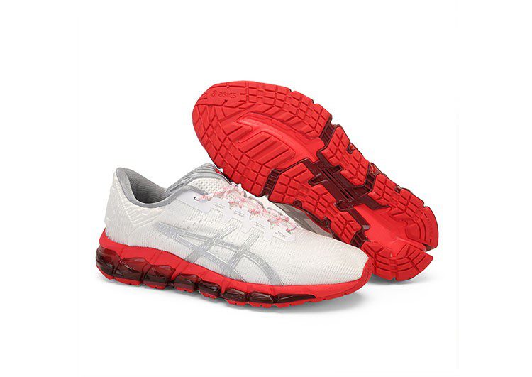 נעלי אסיקס-ASICS - QUANTUM - Jacquard Noodles JCQ - White Gray Red - Female – תמונה 6