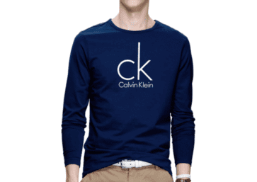 Big CK Long Sleeve Round Neck-Navy Blue