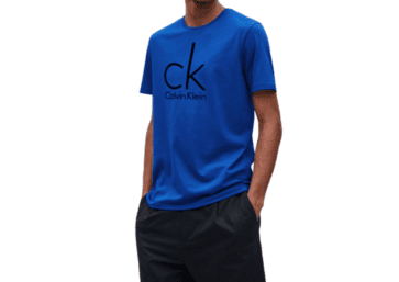 CK Big Round Neck Short Sleeve Men -Blue