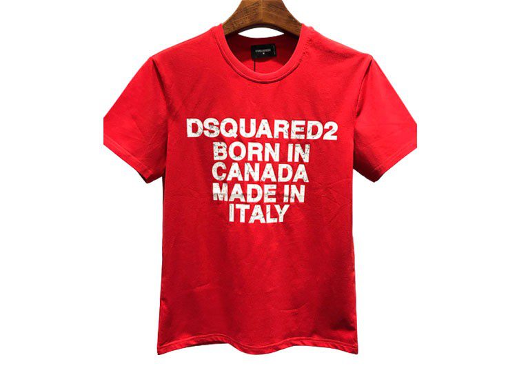 DSQUARED2 TSHIRT MEN SHORT-Red White Combo