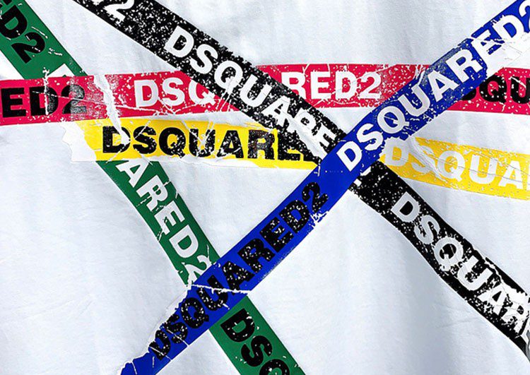 DSQUARED2 TSHIRT MEN SHORT - White and Multi Color Logo – תמונה 3