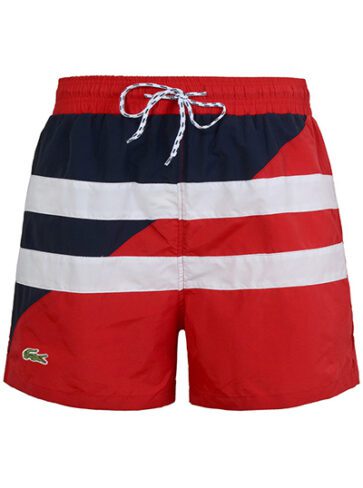 לקוסט-LACOSTE SWIM BEACH MEN - Black & Red