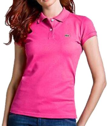 לקוסט-LACSOTE TSHIRT WOMEN POLO SHORT- Brilliant Rose
