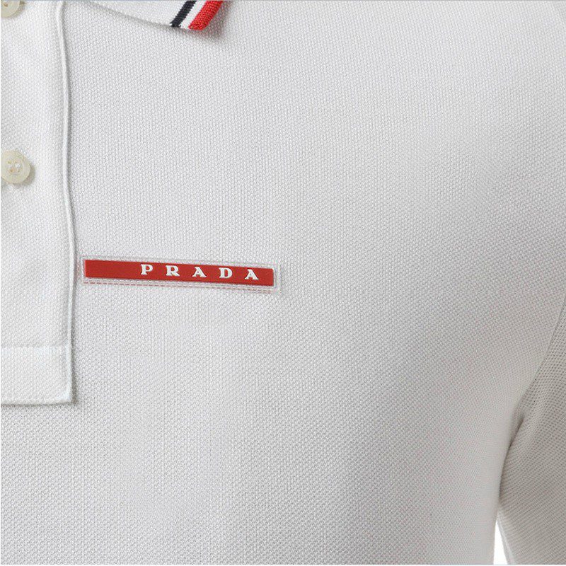 פראדה-PRADA TSHIRT POLO SHORT MEN - White – תמונה 7