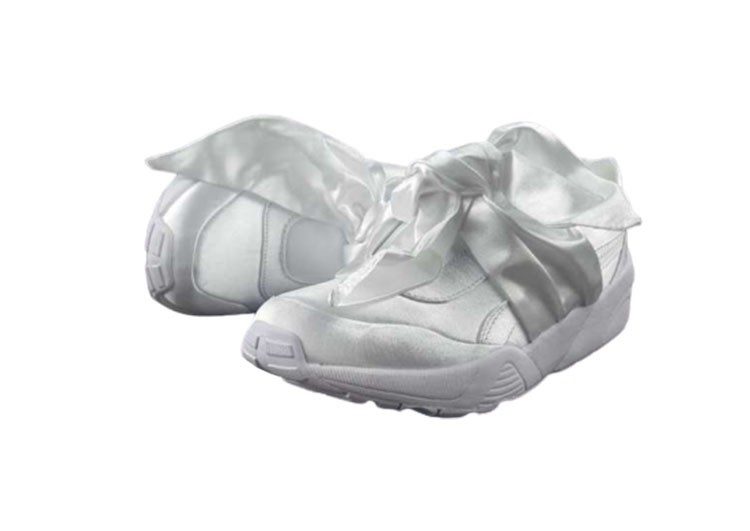 נעלי פומה- PUMA rihanna bow rubbon silk cherry blossom pink-White – תמונה 3