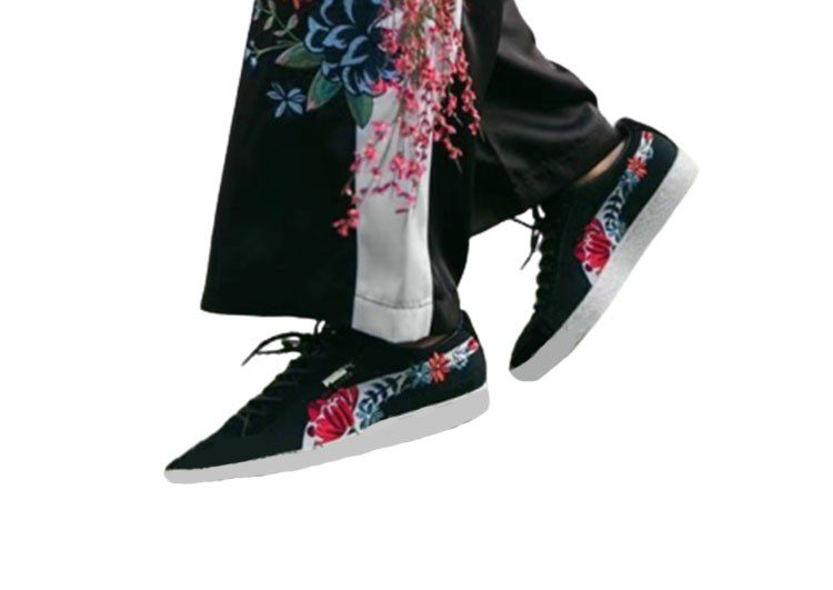 נעלי פומה- Puma SUEDE Hyper-Black and Alizarin – תמונה 8