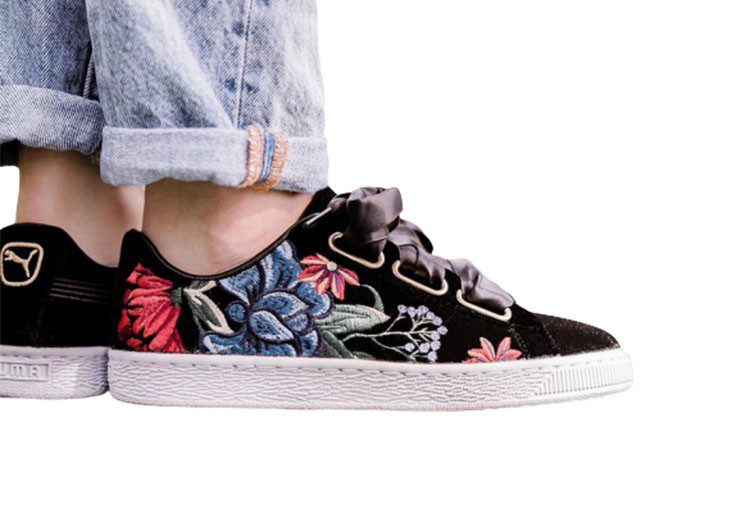 נעלי פומה- Puma SUEDE Hyper-Black and Alizarin – תמונה 4