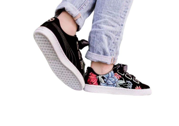 נעלי פומה- Puma SUEDE Hyper-Black and Alizarin – תמונה 3