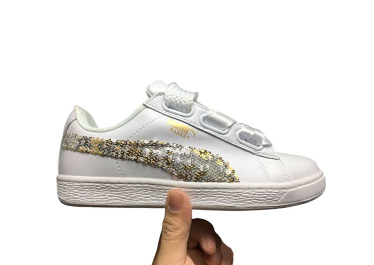 נעלי פומה- Puma bow glitter sequins -White – תמונה 3