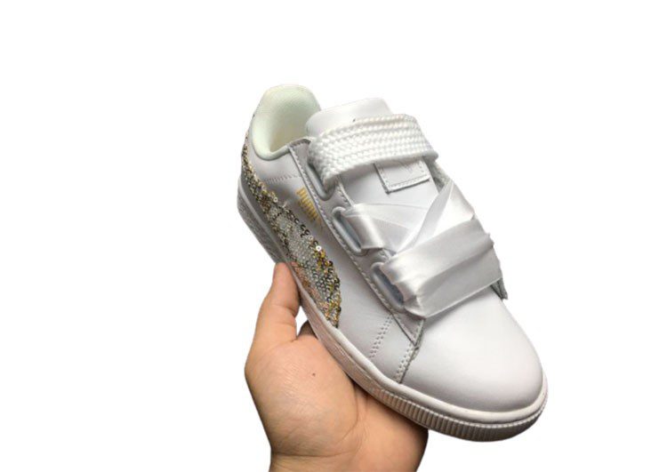 נעלי פומה- Puma bow glitter sequins -White – תמונה 6