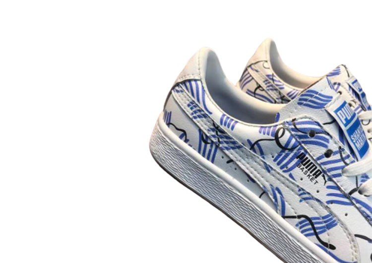 נעלי פומה-Puma layered skin graffiti sneakers genuine standard layered leather - Blue-white – תמונה 7