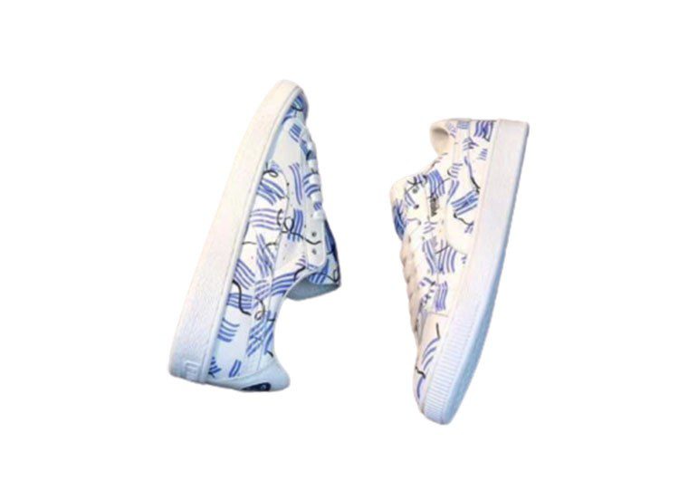 נעלי פומה-Puma layered skin graffiti sneakers genuine standard layered leather - Blue-white – תמונה 4