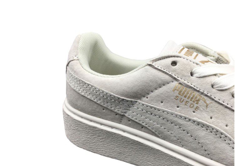 נעלי פומה- Puma platform shoes top pog leather gold head silver hesd frosted hesd flash drill bit-Silver Sand – תמונה 8