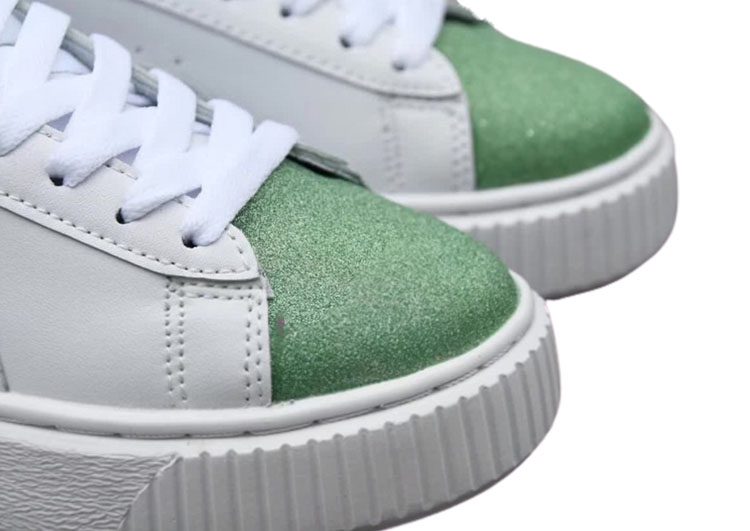 נעלי פומה- Puma platform shoes top pog leather gold head silver hesd frosted hesd flash drill bit-Envy – תמונה 4