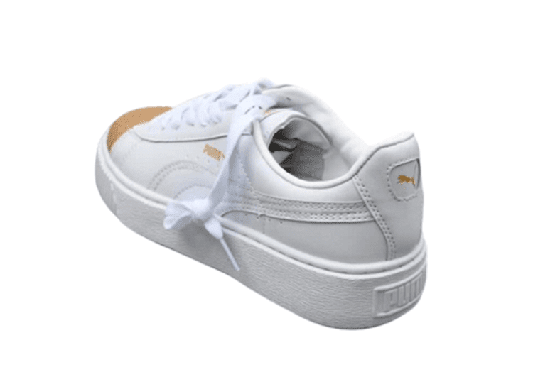 נעלי פומה- Puma platform shoes top pog leather gold head silver hesd frosted hesd flash drill bit-Pale Taupe – תמונה 5